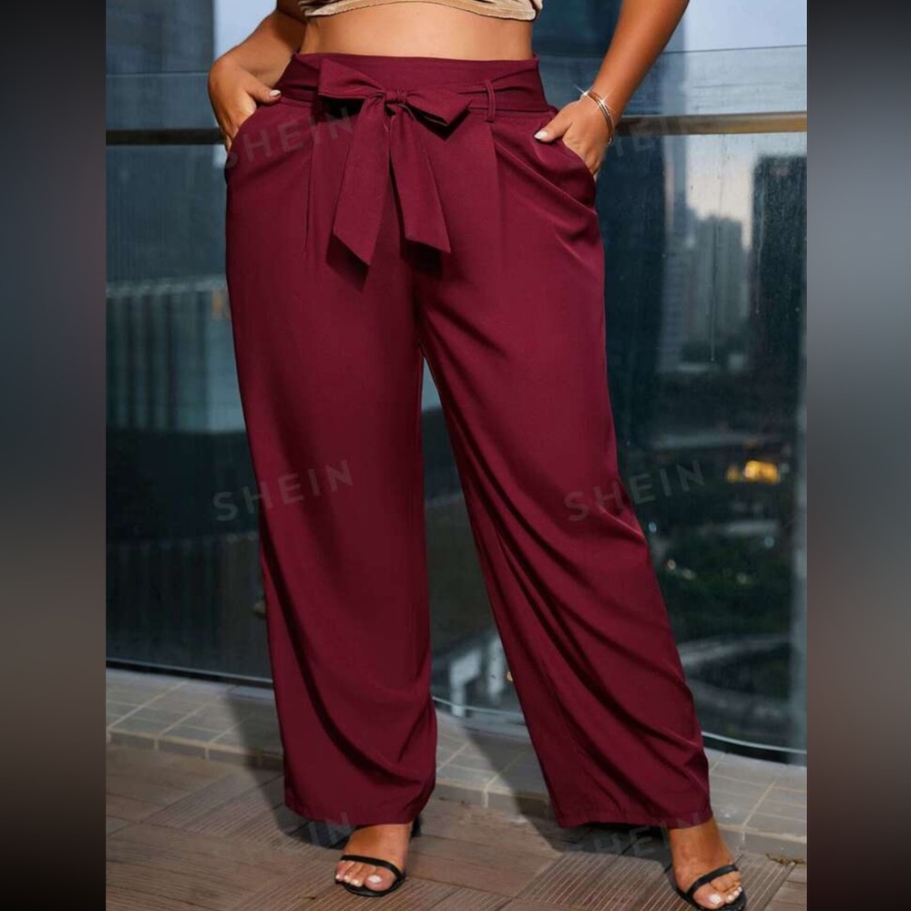 Burgundy Wide leg Pant